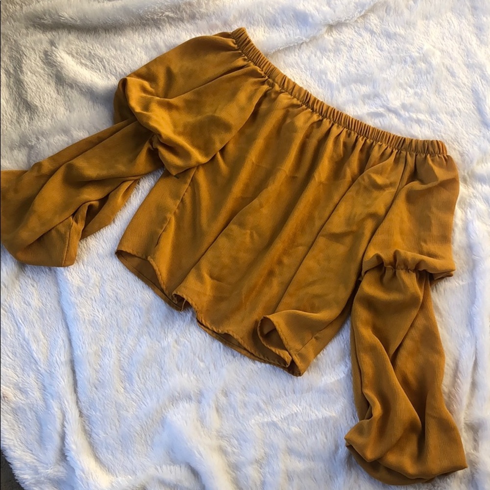 Long sleeve off the shoulder top